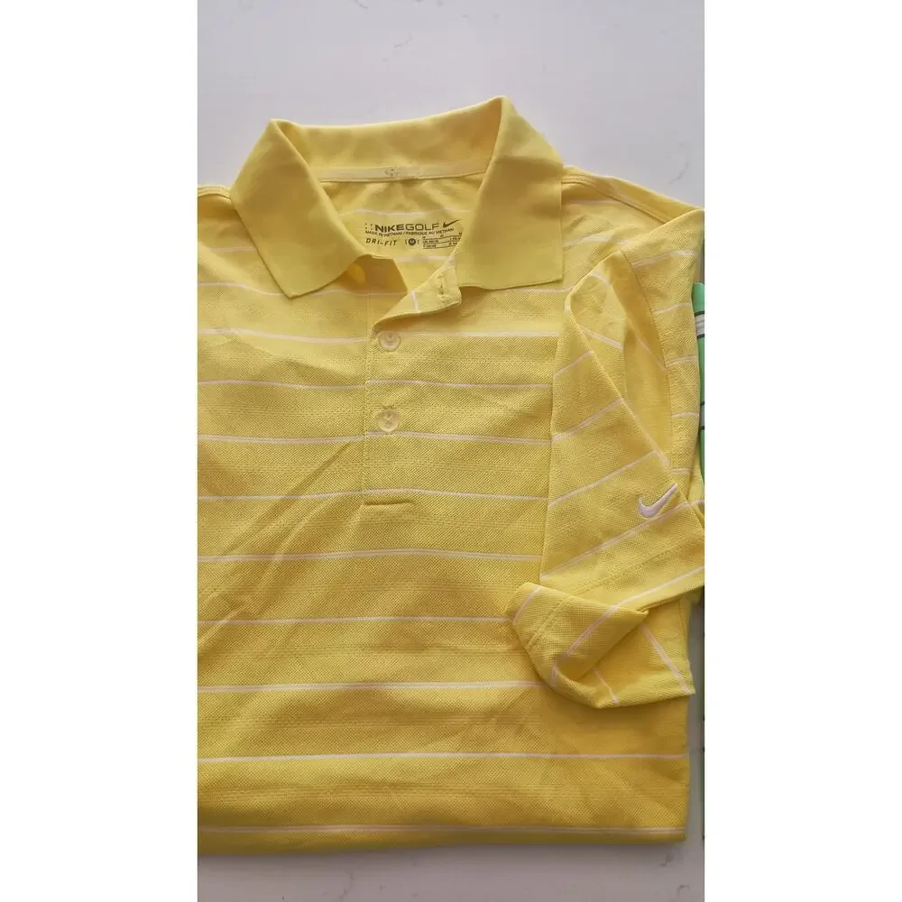 Nike Golf BUNDLE (3 ) Dri-FIT polos Sz Medium green,yellow & Navy activewear